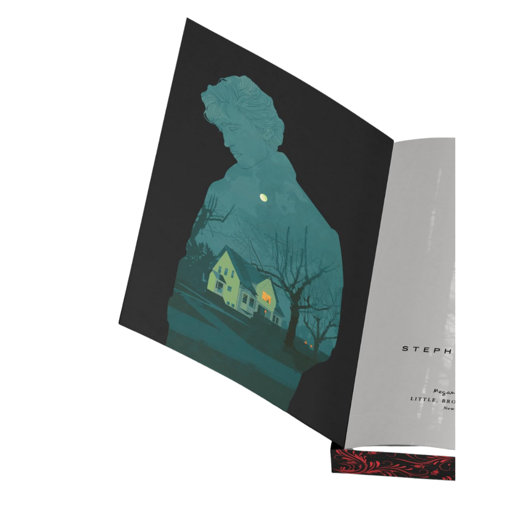 Book with a silhouette illustration of a person holding a house, on a white background