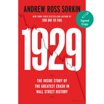 Book cover of '1929' by Andrew Ross Sorkin with a red background and white text.
