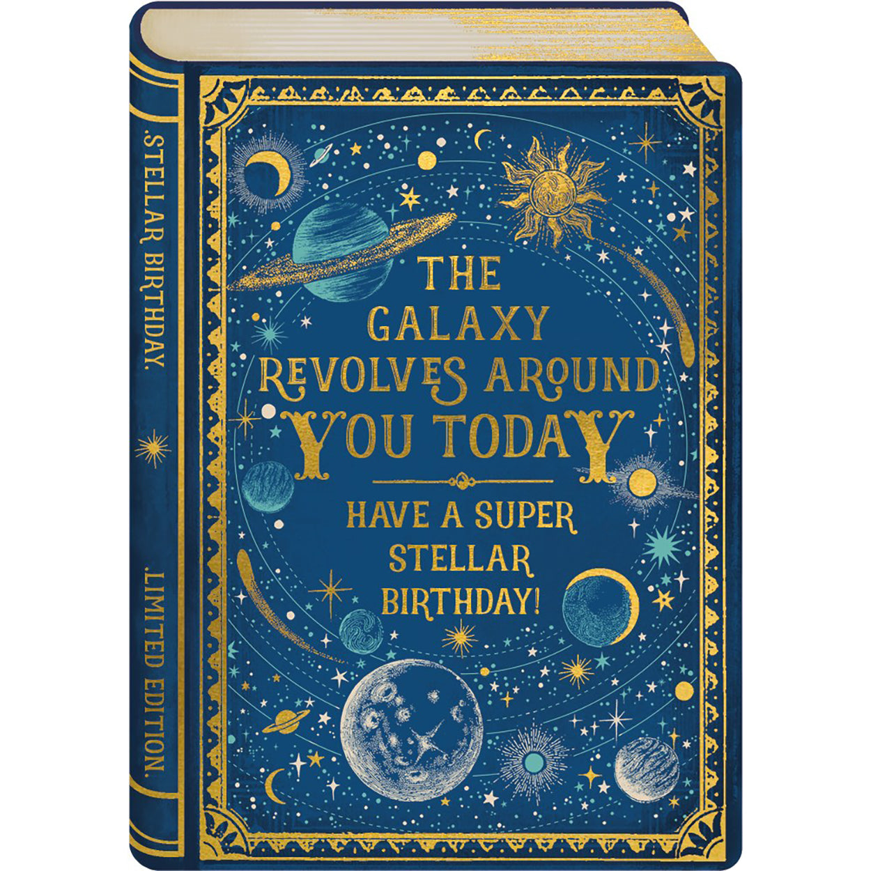 The Galaxy Revolves Around You Birthday Card