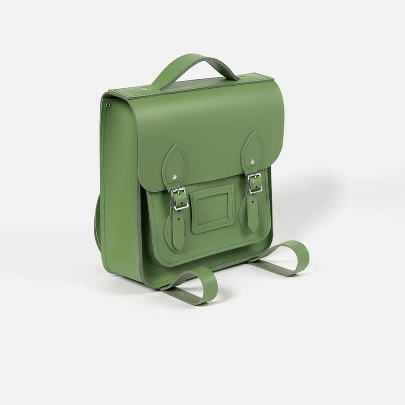 Small Portrait Backpack Heather Green, front view