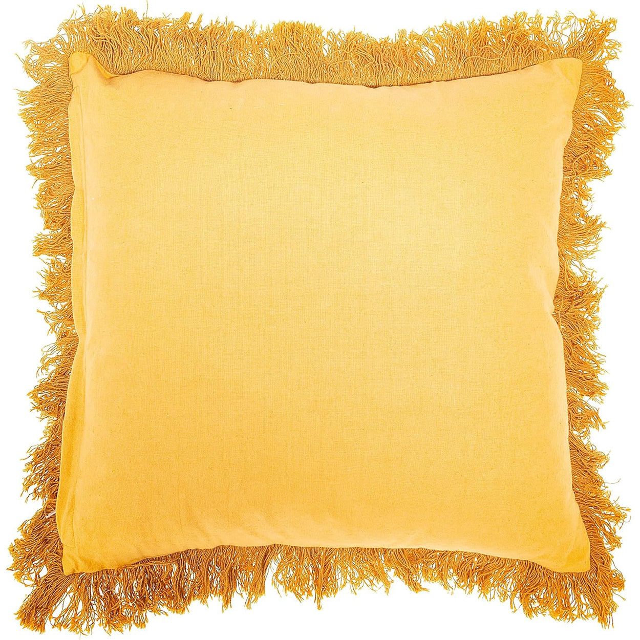 Back of Mustard Block Print Cushion Cover