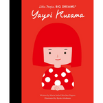 Book cover of 'Yayoi Kusama' from 'Little People, Big Dreams' series on a red background