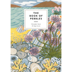 Book cover of 'The Book of Pebbles' with illustrations of pebbles, plants, and a landscape.