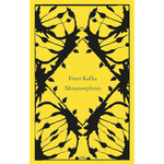 Book cover of 'Metamorphosis' by Franz Kafka with black butterfly design on a yellow background