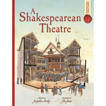 Book cover of 'A Shakespearean Theatre' with illustration of a theatre and text.
