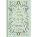 Book cover of 'For Every Day of the Year' by Jane Austen with decorative elements on a light green background