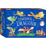 Memory game box with colorful dragons on a blue background