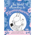 Book cover of 'The World According to Moominmamma' with a cartoon character on a blue background.