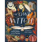 Book cover of 'The Owl Witch' with illustrations and text.