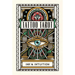 Cover of 'Tattoo Tarot' with decorative design elements on a white background