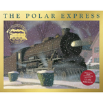 Cover of 'The Polar Express' with a steam train in a snowy scene.