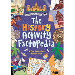 Book cover of 'The History Activity Factopedia' with colorful illustrations and text.