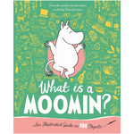Book cover of 'What is a Moomin?' with a cartoon character on a green background