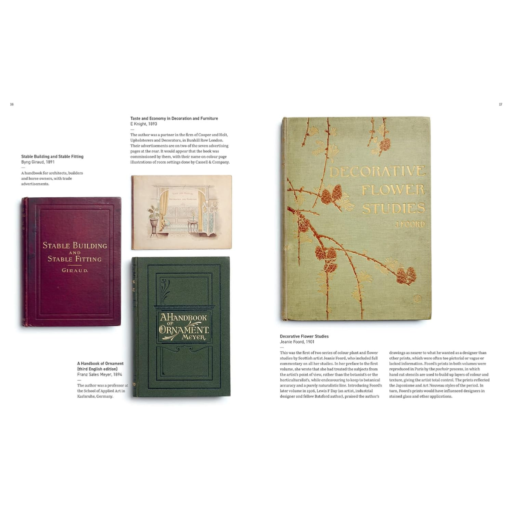 Four books with decorative covers on a white background