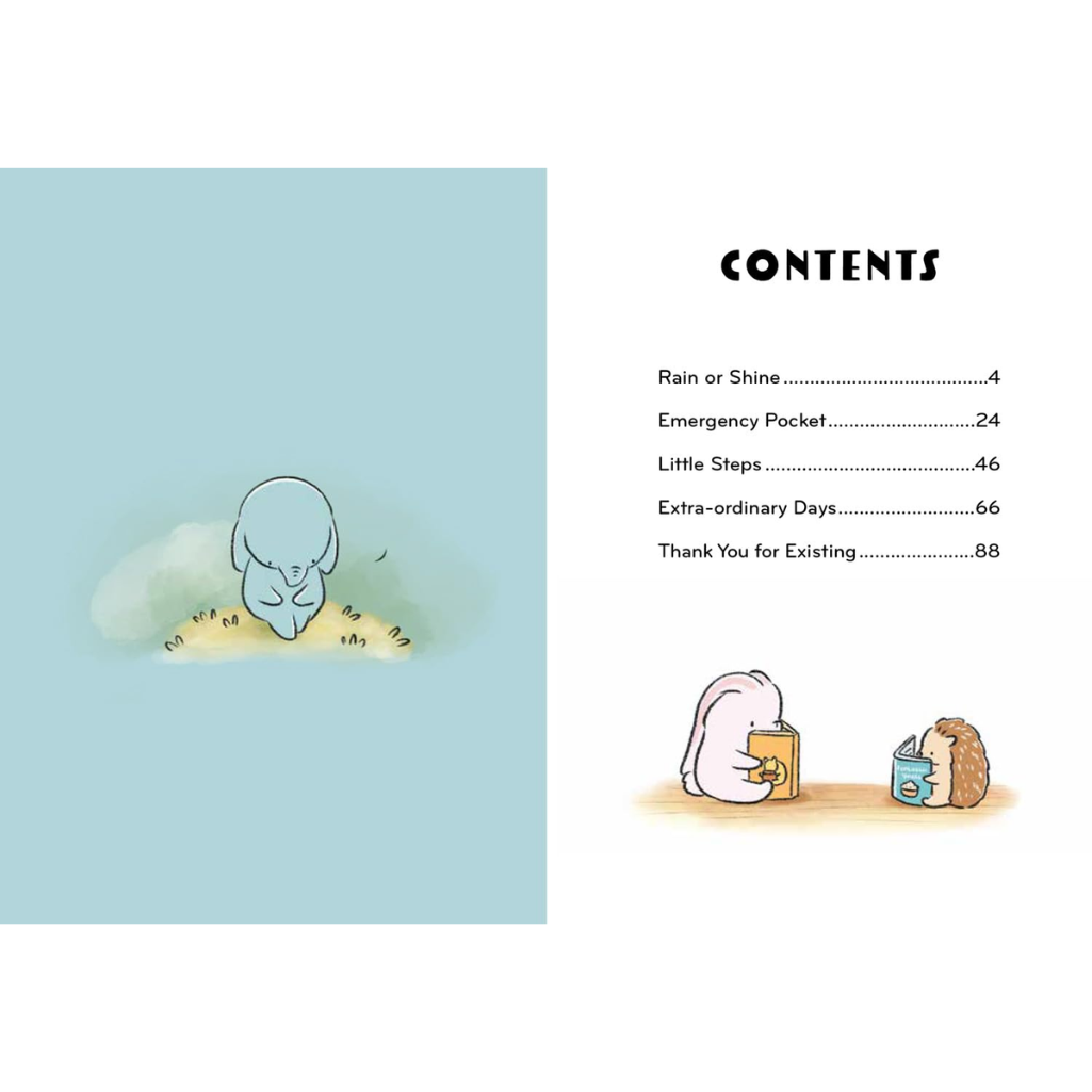 Contents page of a book with illustrations and chapter titles.