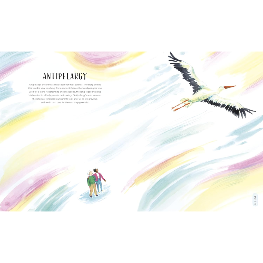 Colorful abstract design with a couple and a bird, featuring the word 'ANTIPELARGY'.