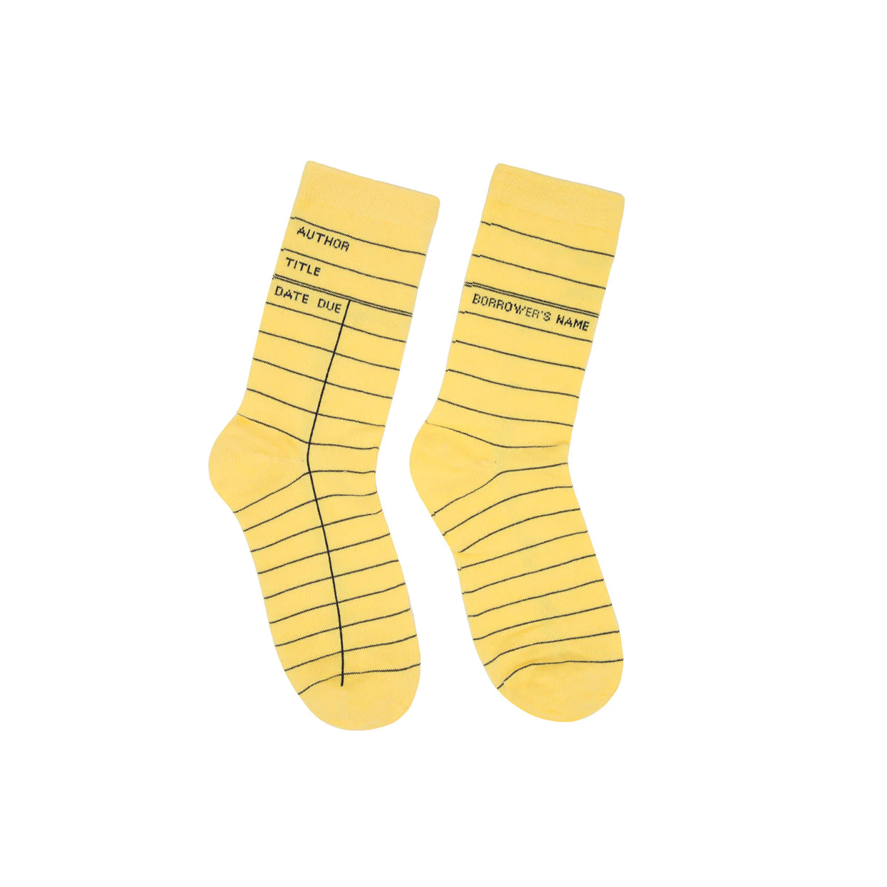 Yellow Library Card Socks