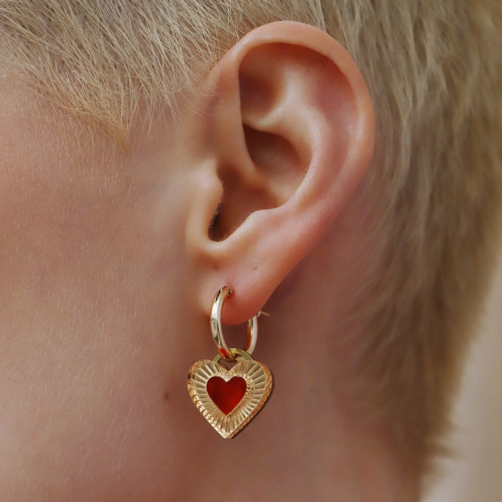 Mini Heart Hoops Close up