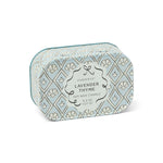 Paddywax Lavender Thyme candle in decorative tin on a white background
