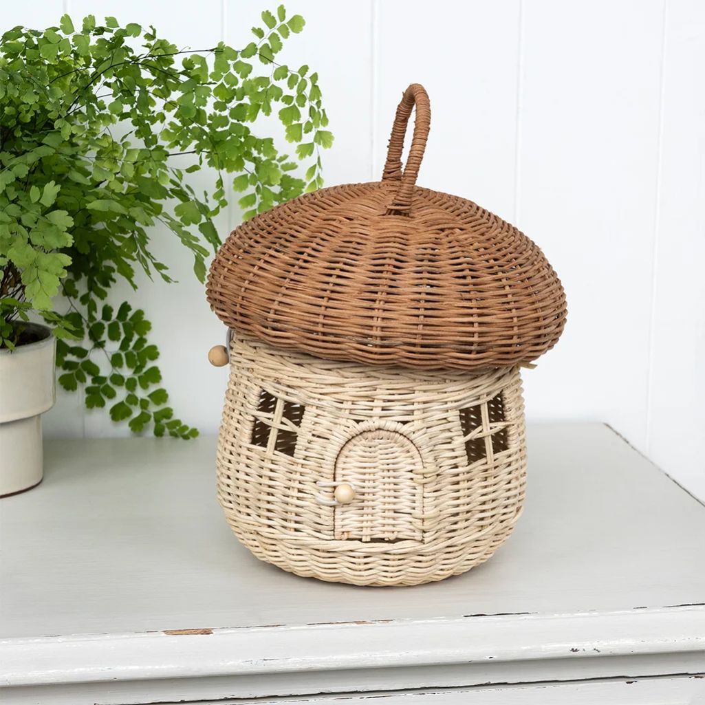Rattan Mushroom House Basket Lifestyle shot