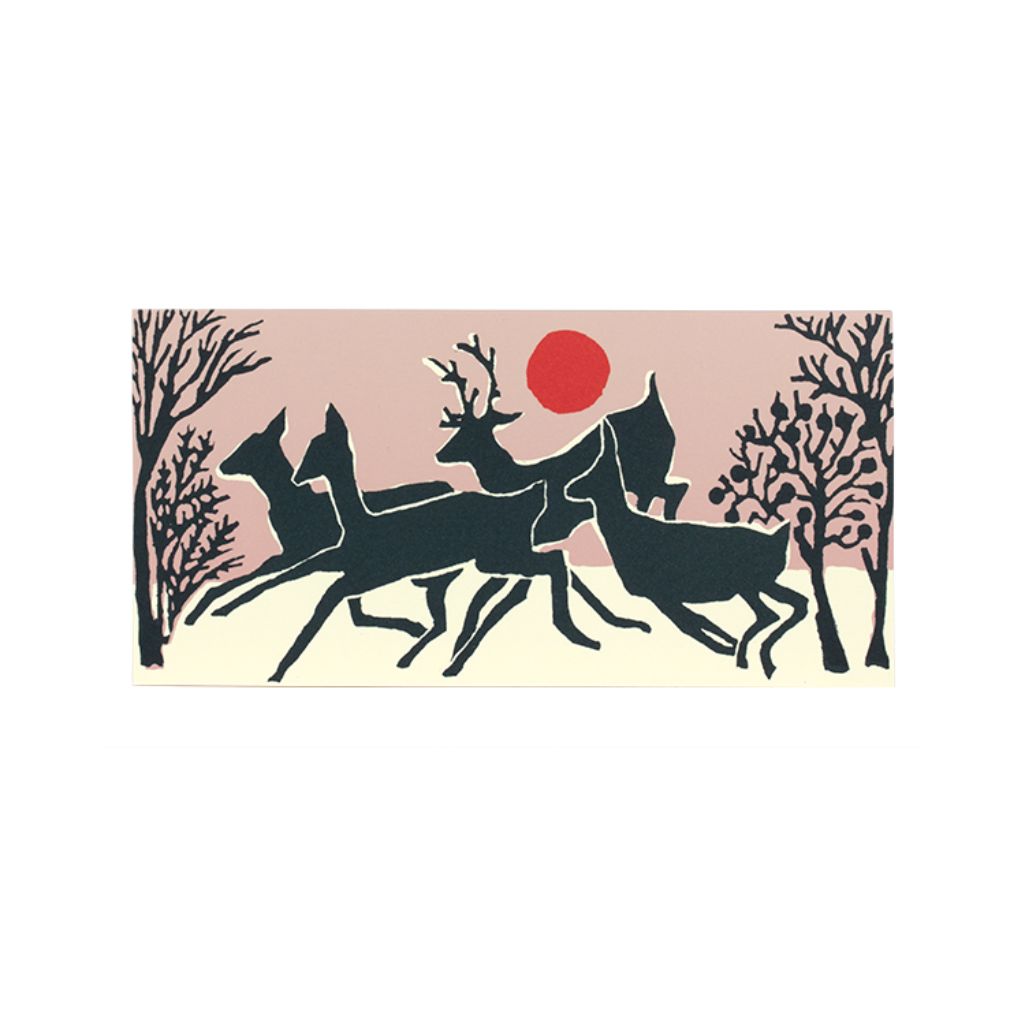 Running of the Deer Long Cards (Pack of 10)