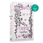 Book titled 'Wicked' with decorative cover and 'Signed Copy' label on a white background
