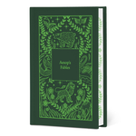 Green book cover of 'Aesop's Fables' with decorative illustrations on a white background