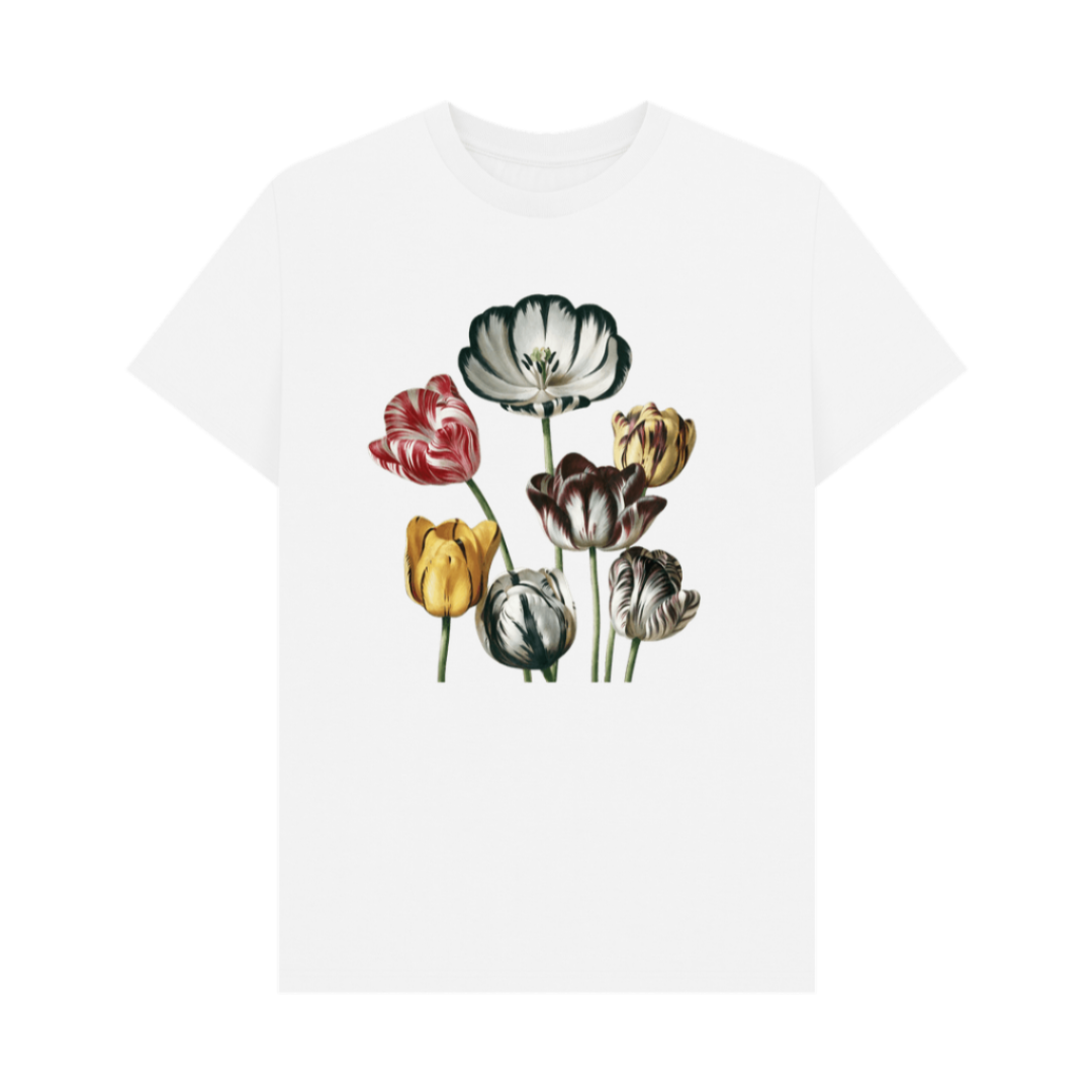 Tulips White Printed T-shirt