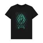 Black Printed T-shirt Face in the Glass