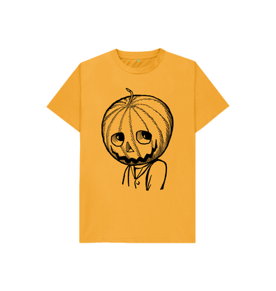 Mustard Jack Pumpkinhead in black Kids T-Shirt