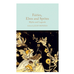 Book cover of 'Fairies, Elves and Sprites' with fairy illustrations on a black background.