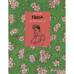 Book cover of 'Frida: The Story of Her Life' by Vanna Vinci with floral design on green background