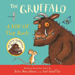 Pop-up flap book cover featuring The Gruffalo with a teal background