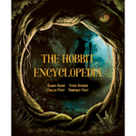 Cover of 'The Hobbit Encyclopedia' with a fantasy design featuring a silhouette of a creature and a glowing eye.