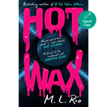 Book cover of 'Hot Wax' with pink text and a vinyl record design.