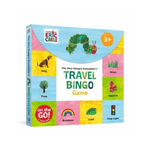 Travel Bingo game box for 'The Very Hungry Caterpillar' on a white background