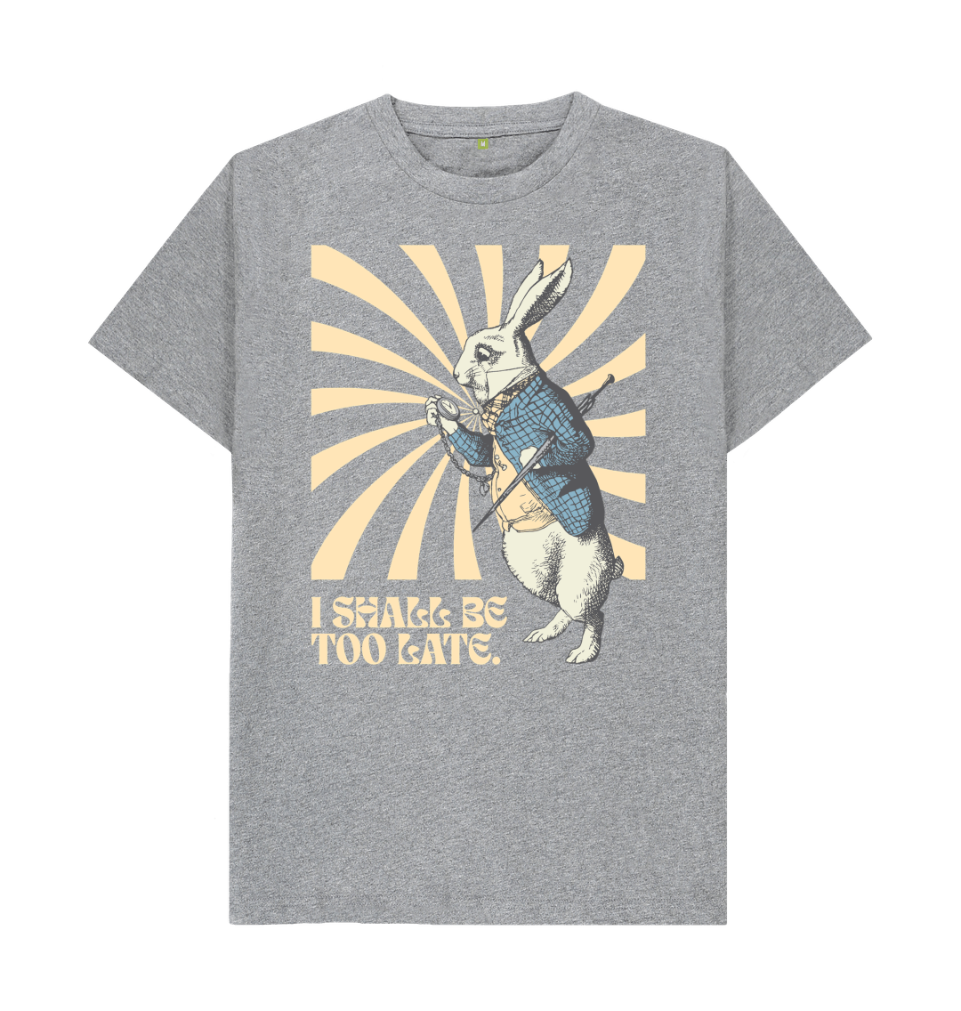 Athletic Grey I shall be too late. White Rabbit T-shirt
