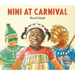 Book cover of 'Nini at Carnival' by Errol Lloyd with illustrations of children in colorful costumes.