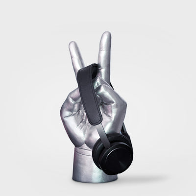Peace Out Headphone Stand with headphones