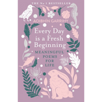Book cover of 'Every Day is a Fresh Beginning' with illustrations of a bird, seahorse, and rabbit on a purple background.
