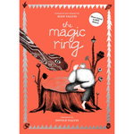Book cover of 'The Magic Ring' with illustrations and text on an orange background