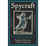 Book cover of 'Spycraft' with a black and white illustration of a spy.