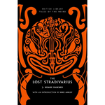 Book cover of 'The Lost Stradivarius' with orange design on black background