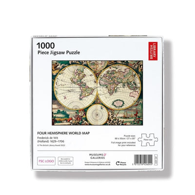 World Map 1000 Piece Jigsaw Puzzle Reverse of Box