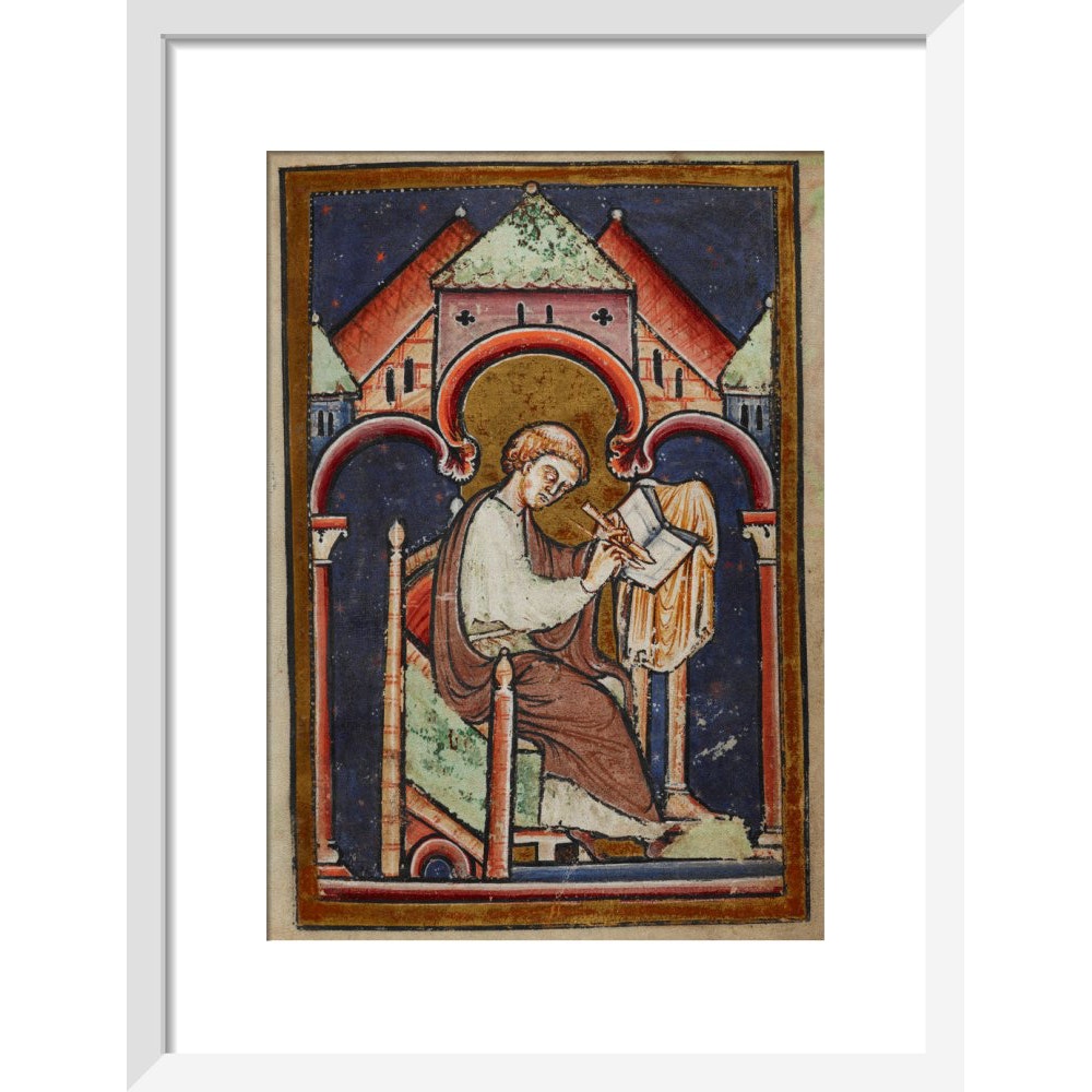 A Scribe Writing print in white frame