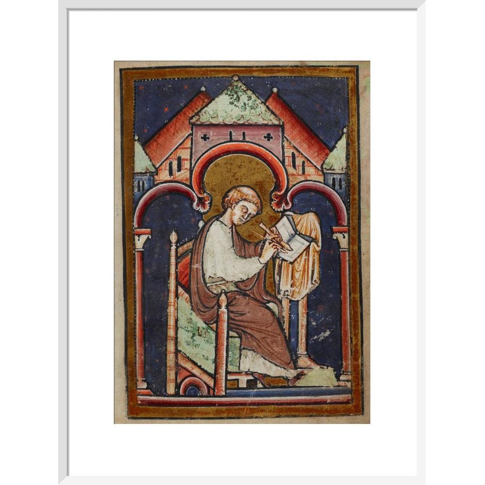 A Scribe Writing print in white frame