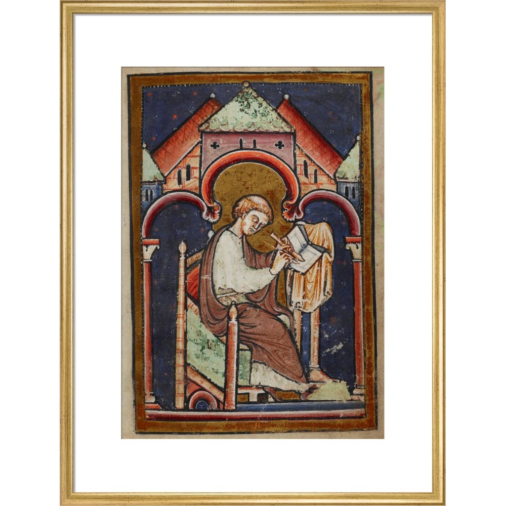 A Scribe Writing print in gold frame