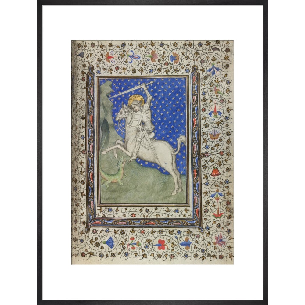 St George and the Dragon print in black frame