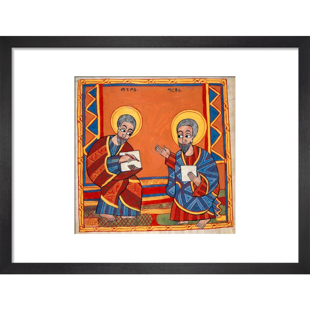 Saint Luke and Saint John the Evangelists print in black frame