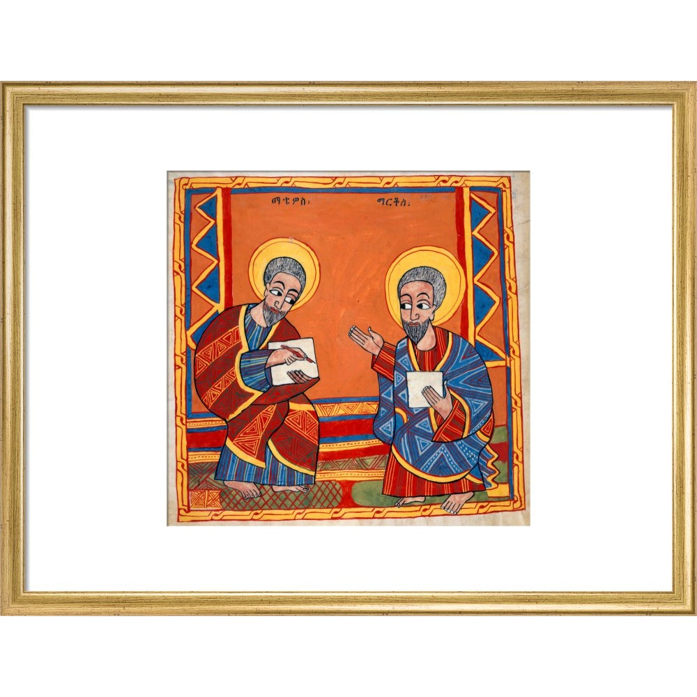 Saint Luke and Saint John the Evangelists print in gold frame